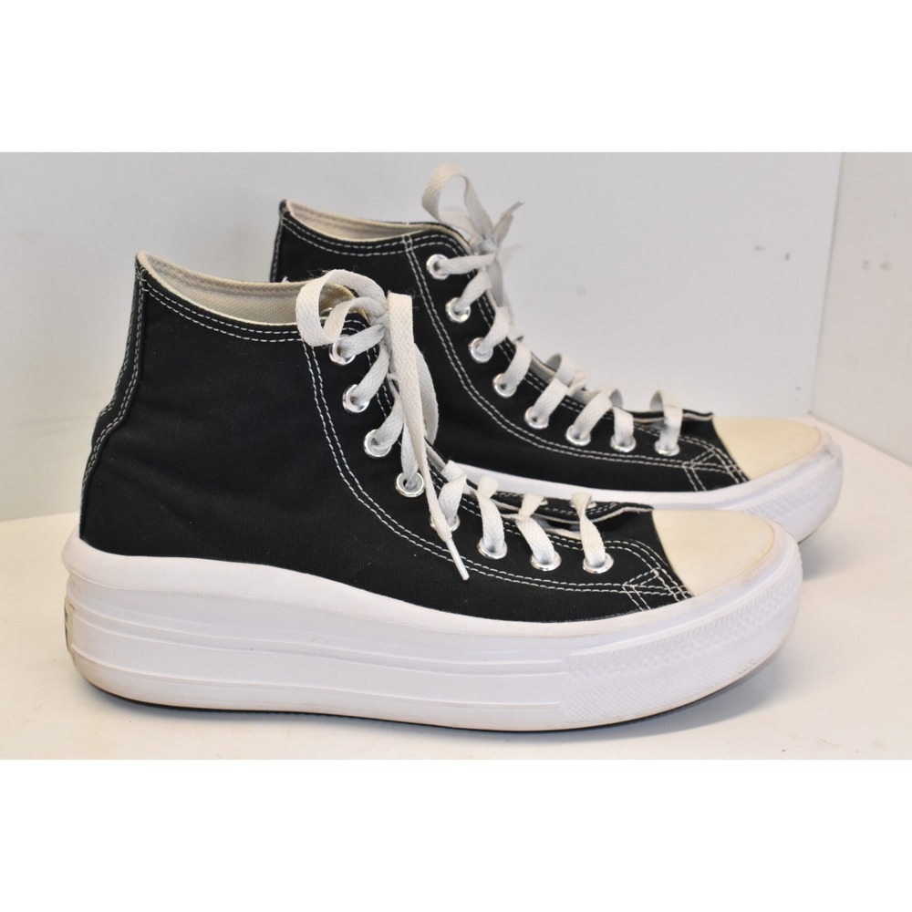 CONVERSE Chuck Taylor All Star Hi Black Chunky Platform 568497C Women - Sz 9